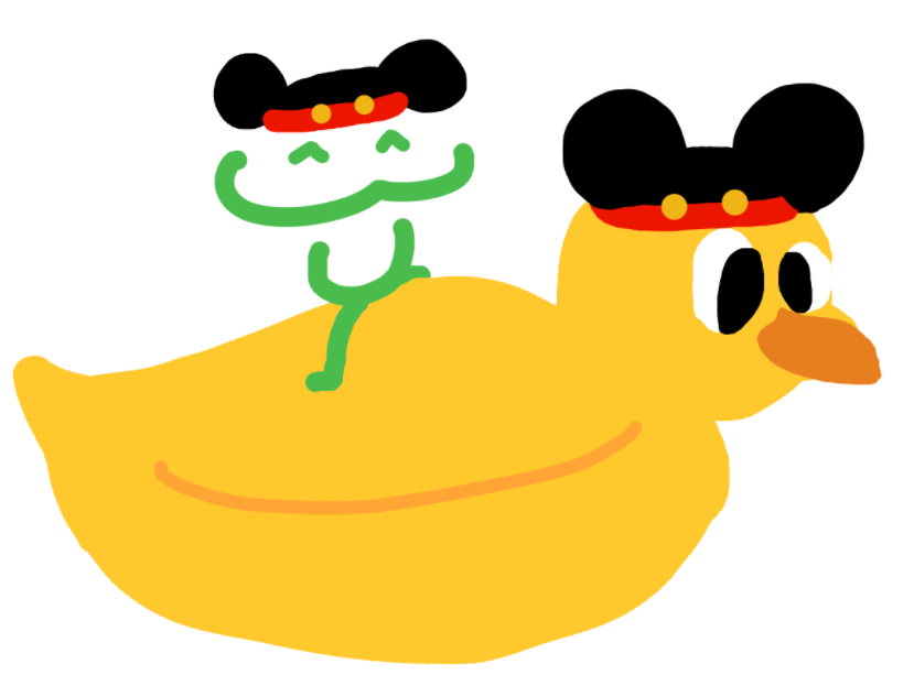 Riding a rubber ducky